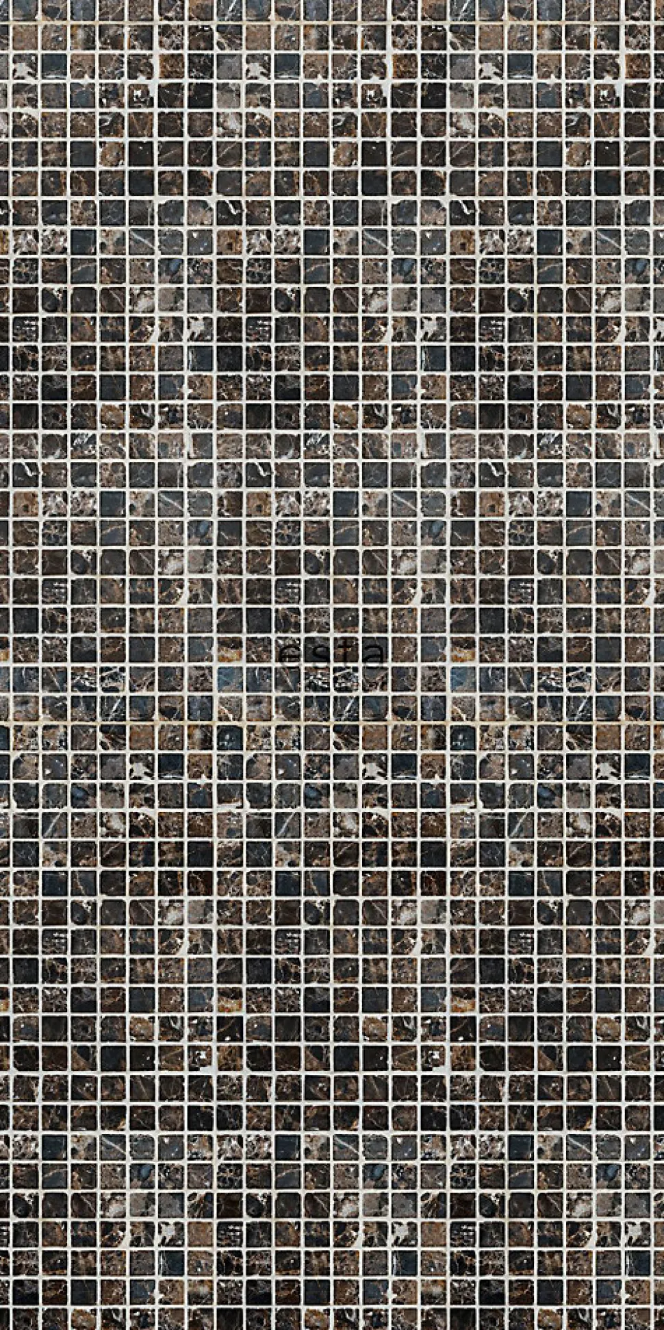 ESTAhome papier peint intissé XXL carreaux de ciment marron et noir - 50 x 900 cm - 158202