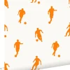 ESTAhome papier peint joueurs de football orange et blanc - 53 cm x 10.05 m - 115871