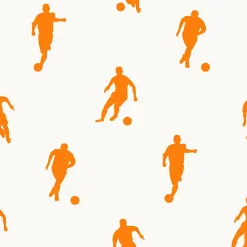 ESTAhome papier peint joueurs de football orange et blanc - 53 cm x 10.05 m - 115871
