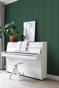 ESTAhome papier peint lambris vert foncé - 50 x 900 cm - 139931