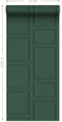 ESTAhome papier peint lambris vert foncé - 50 x 900 cm - 139931