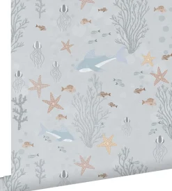 ESTAhome papier peint le monde sous-marin bleu gris - 50 x 900 cm - 130929