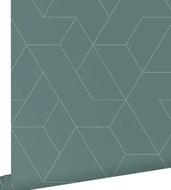 ESTAhome papier peint lignes graphiques bleu gris - 50 x 900 cm - 139949