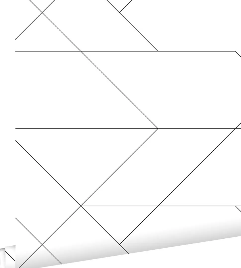 ESTAhome papier peint lignes graphiques noir et blanc - 53 cm x 10.05 m - 139235