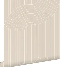 ESTAhome papier peint lignes graphiques beige - 50 x 900 cm - 139927
