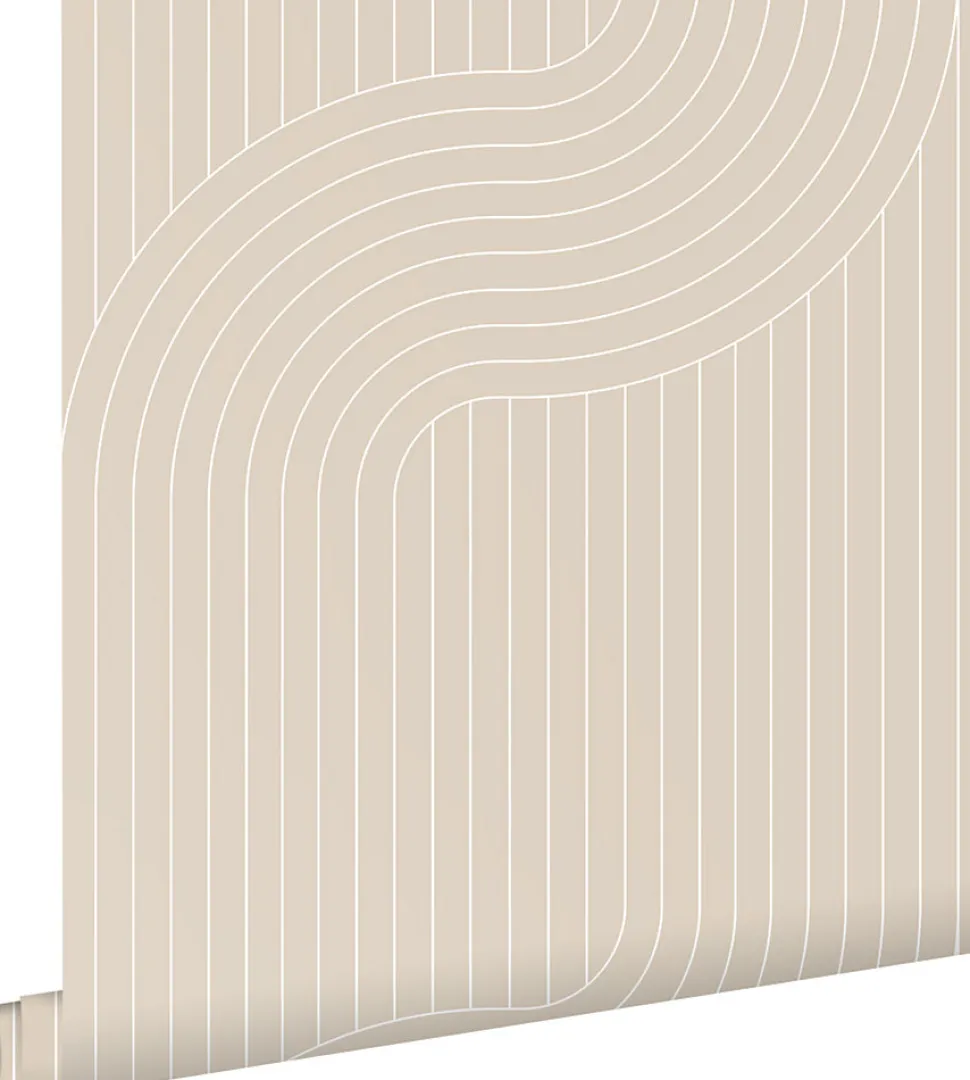 ESTAhome papier peint lignes graphiques beige - 50 x 900 cm - 139927