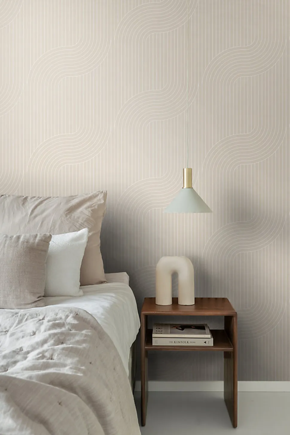 ESTAhome papier peint lignes graphiques beige - 50 x 900 cm - 139927