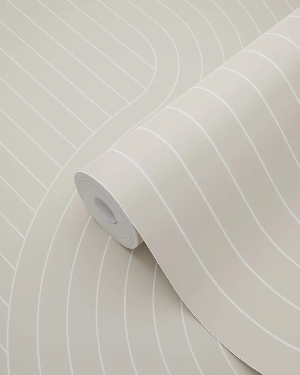ESTAhome papier peint lignes graphiques beige - 50 x 900 cm - 139927