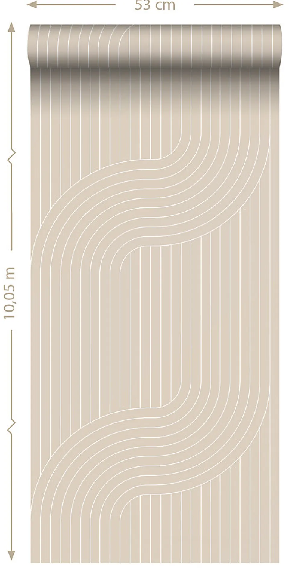ESTAhome papier peint lignes graphiques beige - 50 x 900 cm - 139927