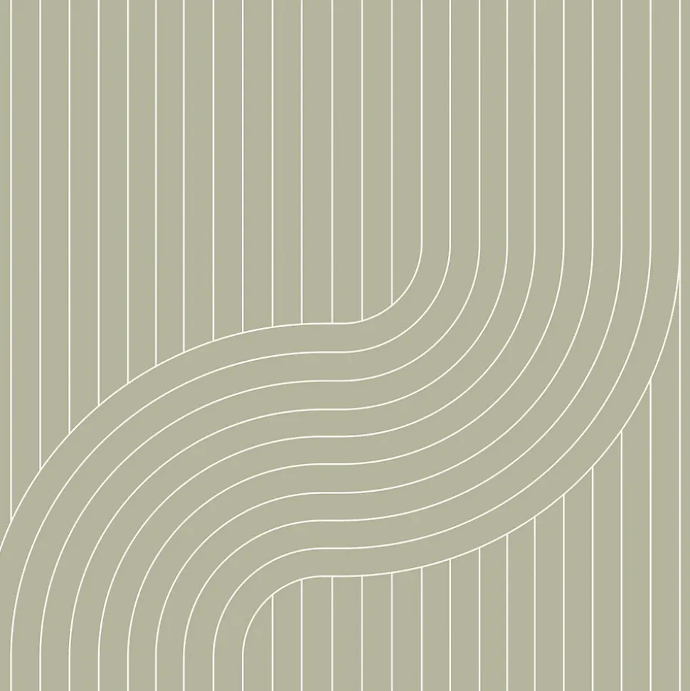 ESTAhome papier peint lignes graphiques vert cendré - 50 x 900 cm - 139926