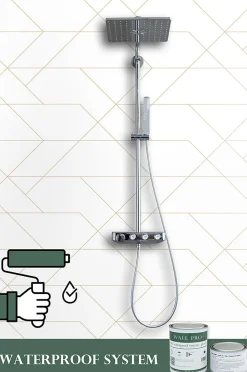 ESTAhome papier peint lignes graphiques blanc et or - 53 cm x 10.05 m - 139143