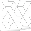 ESTAhome papier peint lignes graphiques noir et blanc - 50 x 900 cm - 139951