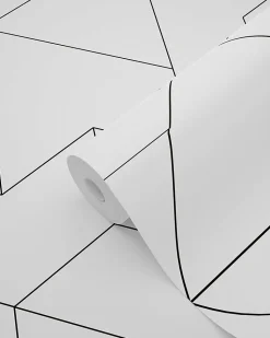 ESTAhome papier peint lignes graphiques noir et blanc - 50 x 900 cm - 139951