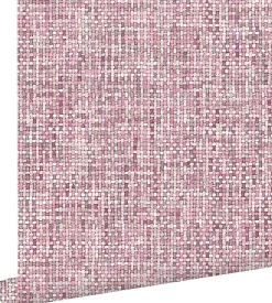 ESTAhome papier peint lin bordeaux - 53 cm x 10.05 m - 148663