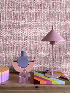 ESTAhome papier peint lin bordeaux - 53 cm x 10.05 m - 148663