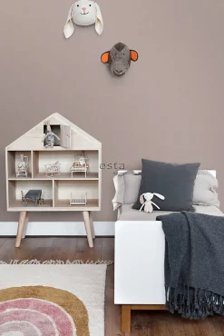 ESTAhome papier peint lin vieux rose - 53 cm x 10.05 m - 139239