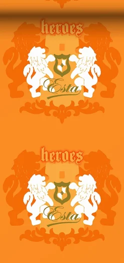 ESTAhome papier peint lions orange et blanc - 53 cm x 10.05 m - 115870