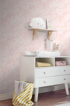 ESTAhome papier peint marbre rose clair - 53 cm x 10.05 m - 139194