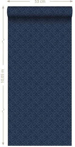 ESTAhome papier peint motif oriental bleu - 53 cm x 10.05 m - 148322