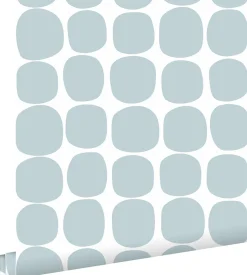 ESTAhome papier peint motif graphique bleu clair et blanc - 53 cm x 10.05 m - 139088
