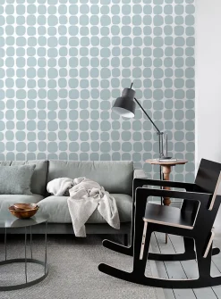 ESTAhome papier peint motif graphique bleu clair et blanc - 53 cm x 10.05 m - 139088