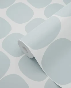 ESTAhome papier peint motif graphique bleu clair et blanc - 53 cm x 10.05 m - 139088