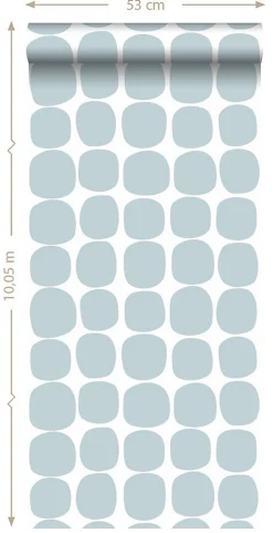 ESTAhome papier peint motif graphique bleu clair et blanc - 53 cm x 10.05 m - 139088
