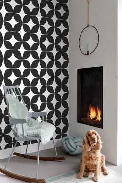 ESTAhome papier peint motif graphique noir et blanc - 53 cm x 10.05 m - 139101