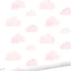 ESTAhome papier peint nuages tamponnés rose clair et blanc - 53 cm x 10.05 m - 138929
