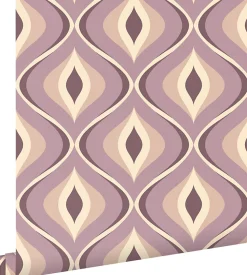 ESTAhome papier peint ornements au style rétro lilas violet - 50 x 900 cm - 130988