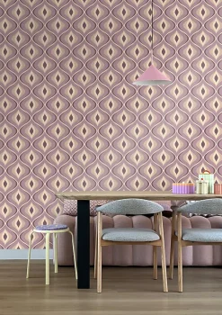 ESTAhome papier peint ornements au style rétro lilas violet - 50 x 900 cm - 130988
