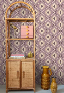 ESTAhome papier peint ornements au style rétro lilas violet - 50 x 900 cm - 130988