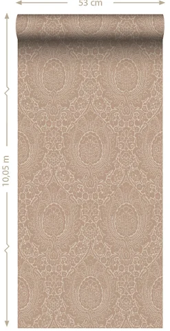 ESTAhome papier peint ornement vieux rose - 50 x 900 cm - 139632