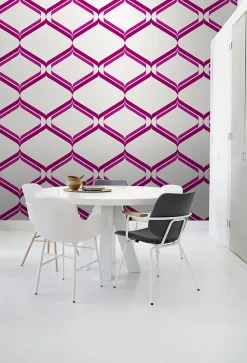 ESTAhome papier peint ornements au style rétro rose et blanc - 53 cm x 10.05 m - 135443