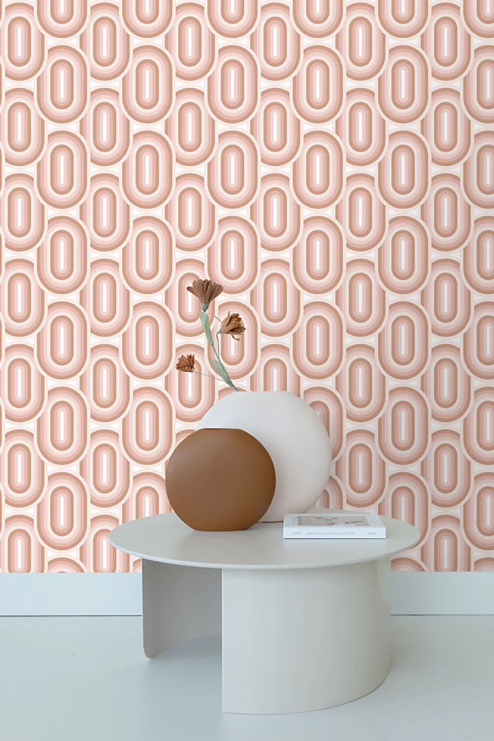 ESTAhome papier peint ornements au style rétro rose clair - 50 x 900 cm - 130982