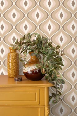 ESTAhome papier peint ornements au style rétro beige et marron - 50 x 900 cm - 130985