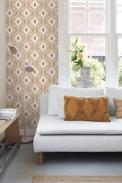 ESTAhome papier peint ornements au style rétro beige et marron - 50 x 900 cm - 130985