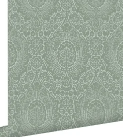 ESTAhome papier peint ornement vert grisé - 50 x 900 cm - 139633