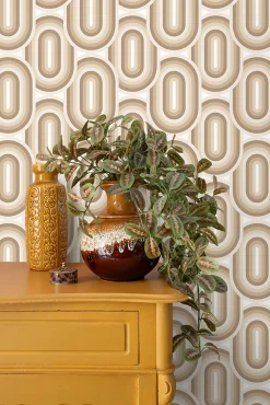 ESTAhome papier peint ornements au style rétro beige et marron - 50 x 900 cm - 130981