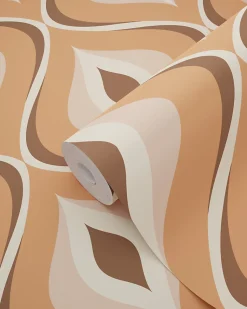 ESTAhome papier peint ornements au style rétro orange et marron - 50 x 900 cm - 130986