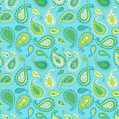ESTAhome papier peint paisleys turquoise et vert citron - 53 cm x 10.05 m - 115827
