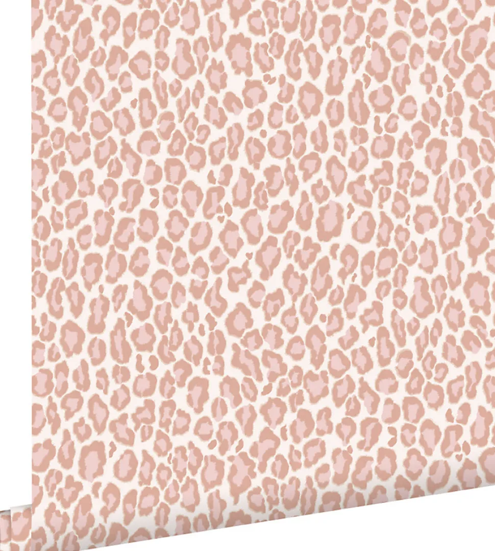 ESTAhome papier peint peau de léopard rose pêche - 53 cm x 10.05 m - 128821