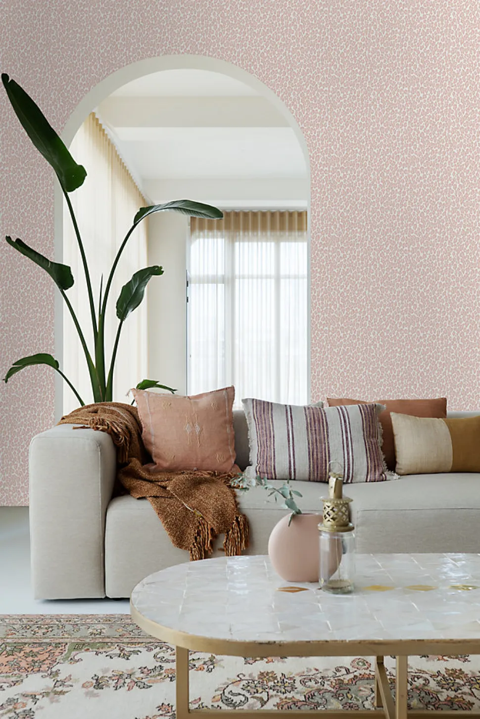 ESTAhome papier peint peau de léopard rose clair - 53 cm x 10.05 m - 139150