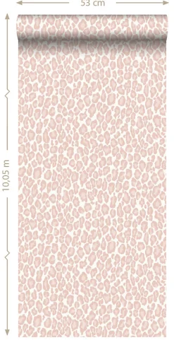 ESTAhome papier peint peau de léopard rose clair - 53 cm x 10.05 m - 139150