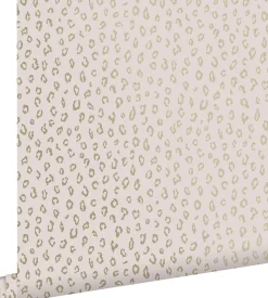 ESTAhome papier peint peau de léopard rose clair et or - 53 cm x 10.05 m - 139273