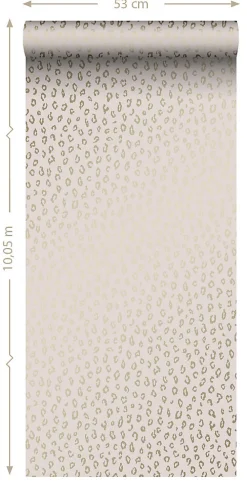ESTAhome papier peint peau de léopard rose clair et or - 53 cm x 10.05 m - 139273