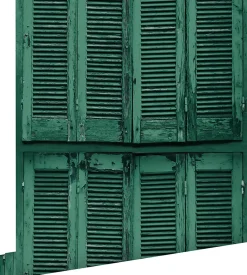 ESTAhome papier peint persiennes altérées en bois rétro vintage vert émeraude intense - 53 cm x 10.05 m - 138885