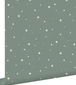 ESTAhome papier peint petites étoiles vert grisé - 53 cm x 10.05 m - 139689