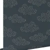 ESTAhome papier peint petits nuages blue foncé grisé - 50 x 900 cm - 139980