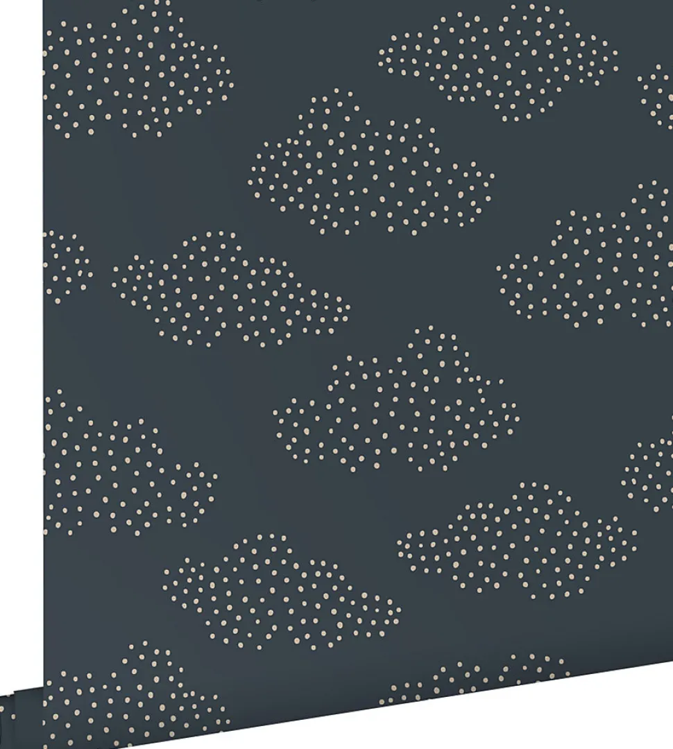 ESTAhome papier peint petits nuages blue foncé grisé - 50 x 900 cm - 139980